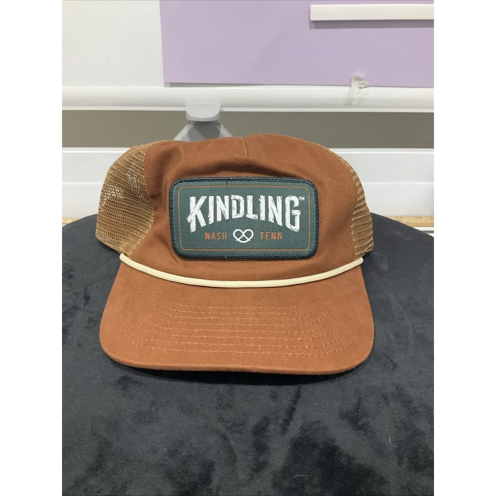 Weld Kindling Brown Trucker Hat Brushed Cotton Mesh Back Snapback Cap